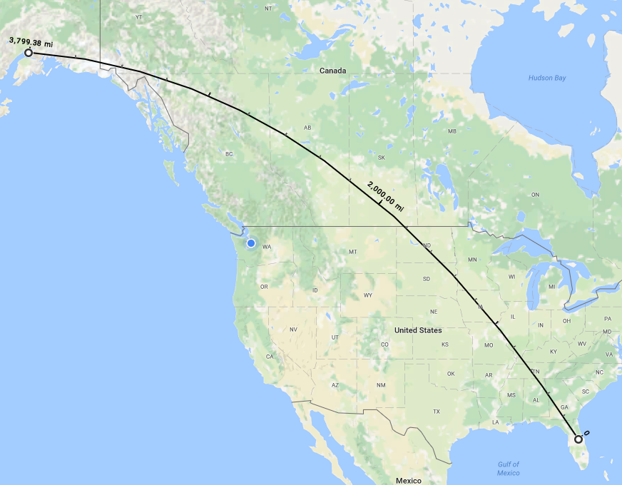 distance from Anchorage, Alaska to Orlando, Florida